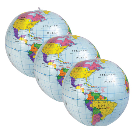 LEARNING RESOURCES Inflatable Globe, 12 inch, PK3 2432